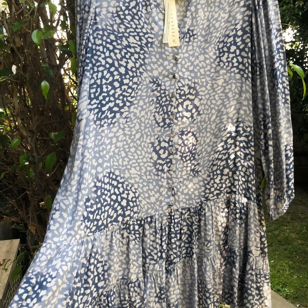 🤩***NWT*** 🎉LOVESTITCH LIGHT BLUE ANIMAL PRINT BOHO MINIDRESS! - Picture 8 of 11